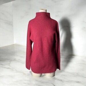 Benedetta B sweater Womens L red turtle neck 3587 Merino Wool Blend